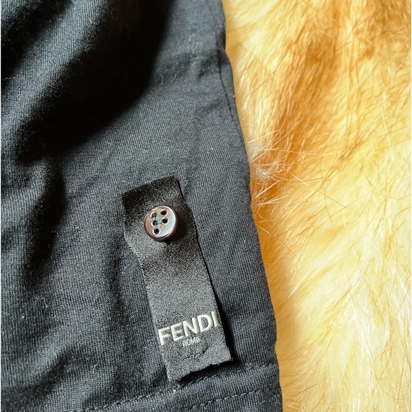 - Fendi Monster crystal embroidered logo tshirt Sz 52 black Large - Picture 6 of 9